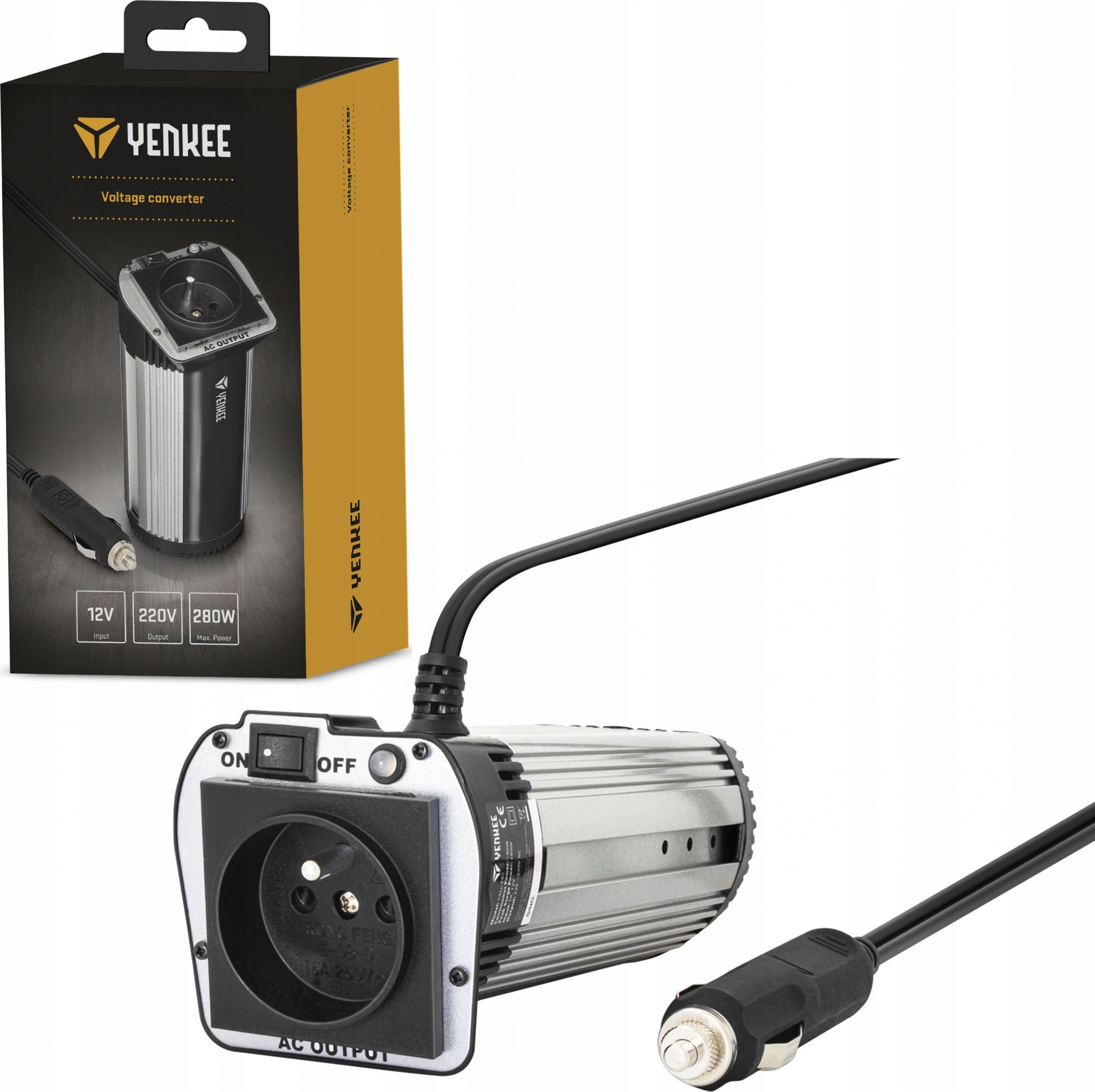 Ładowarka Yenkee Przetwornica samochodowa max 280W 12V/240V