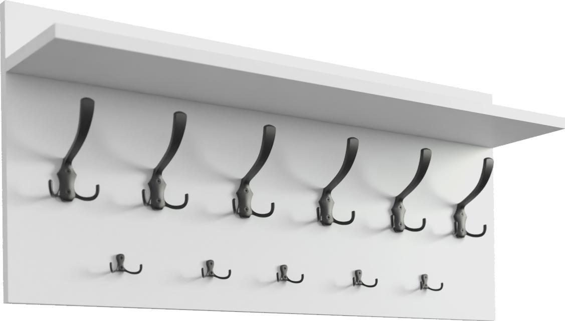 YRKE WIESZAK ŚCIENNY NA UBRANIA, BIAŁY, ALU, 85 CM