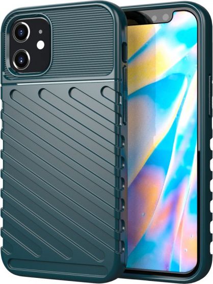 Hurtel Thunder Case elastyczne pancerne etui pokrowiec iPhone 12 5,4'' zielony