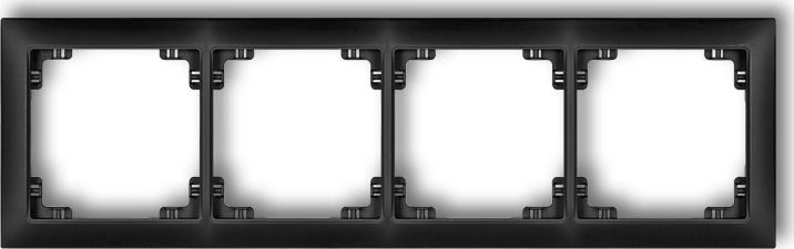 Karlik Ramka uniwersalna poczwórna z tworzywa Deco Soft czarny mat (12DRSO-4)