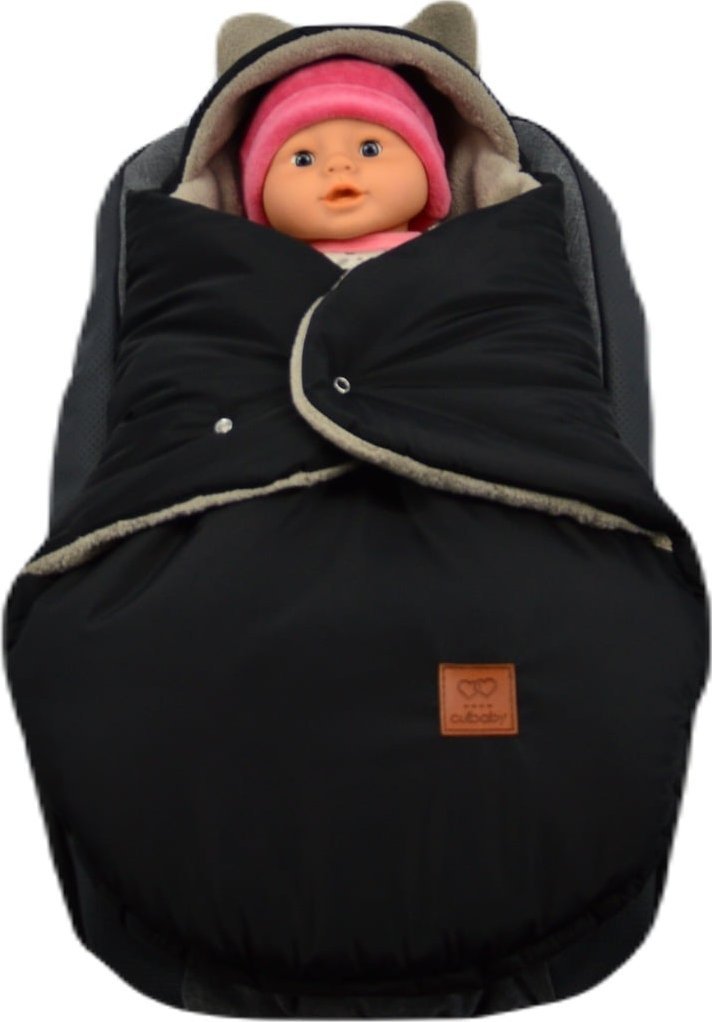 Culbags ŚPIWOREK MYSZKA NOSIDŁO FOTELIK WÓZEK ORTALION CZARNY MINKY LATTE