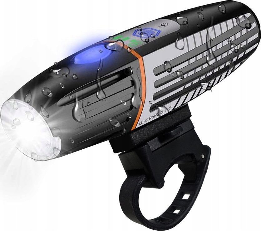 Odporna na wodę lampka świetlna do roweru na przód T6 2200mAh + Uchwyt