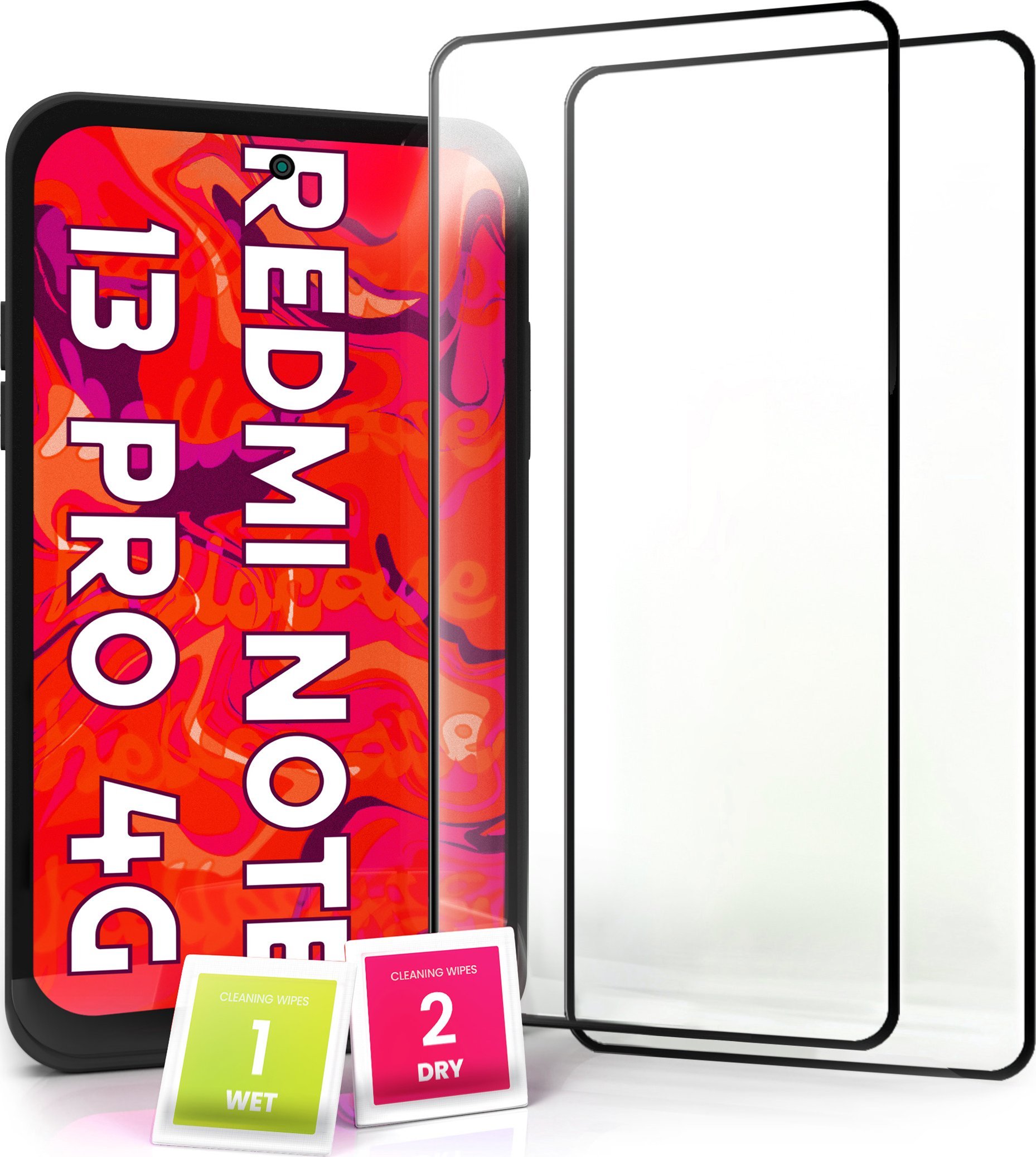 Hello Case 2-pak Szkło Hartowane do Xiaomi Redmi Note 13 Pro 4G Ochronne Pełne 5D 9H
