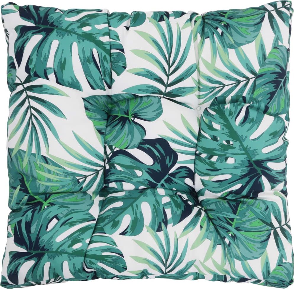 vidaXL Poduszka na siedzisko ogrodowe, w liście, 60x60x10 cm, tkanina