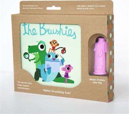 The Brushies Szczoteczka silikonowa Świnka PINKEY z książeczką THE BRUSHIES