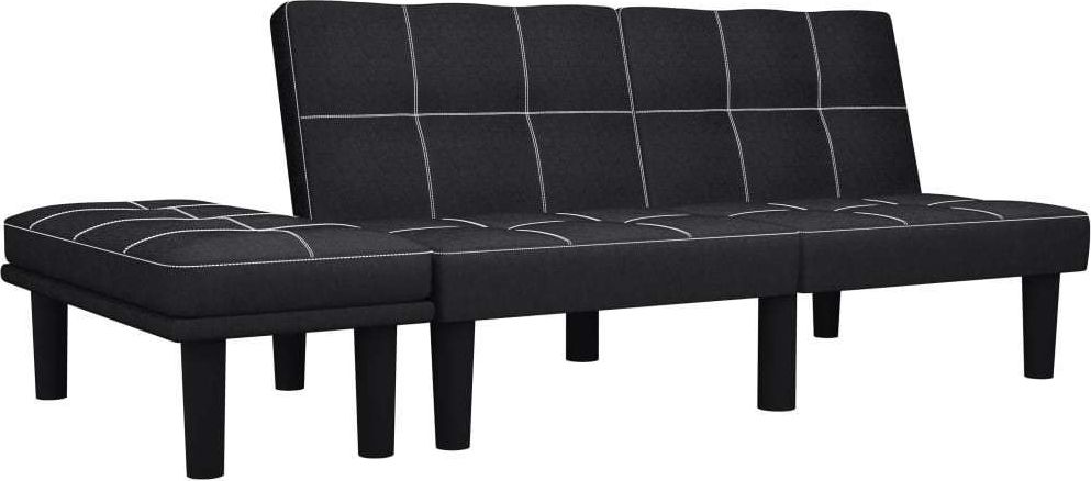 vidaXL 2-osobowa sofa, czarna, tapicerowana tkaniną