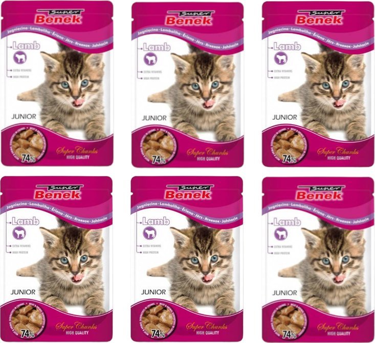 TRITON SUPER BENEK Junior Saszetka dla kota z kawałkami jagnięciny 24x100g