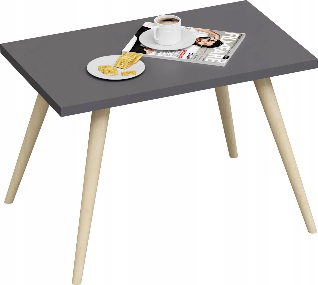 YRKE STOLIK KAWOWY-100x55x36-GRAFIT-NOGI BUKOWE
