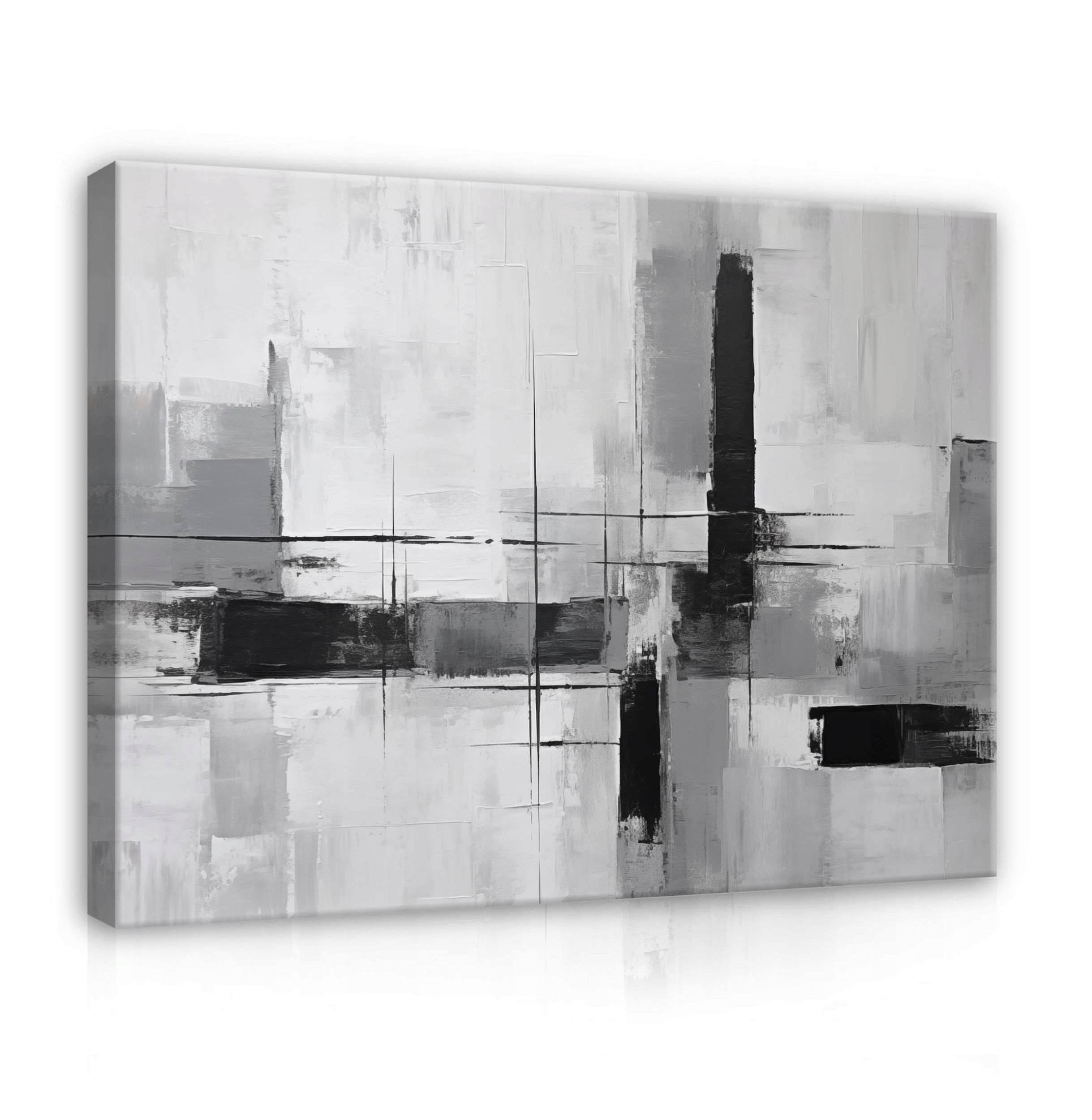 OBRAZ ABSTRAKCJA DO SALONU NA PŁÓTNIE ŚCIANĘ DUŻY SZARY NOWOCZESNY 60x40