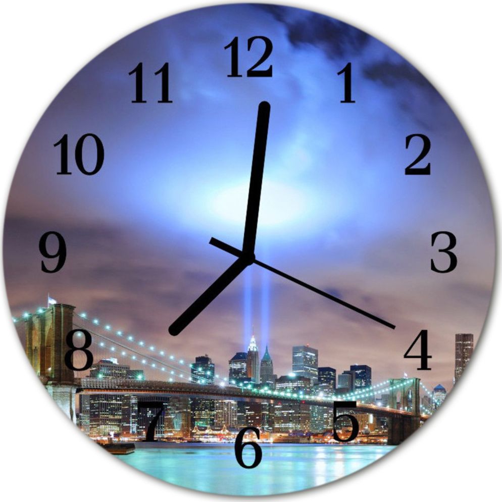 Tulup Zegar ścienny okrągły Miasto nocfi30 cm - 26643780