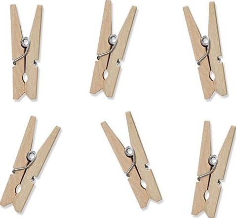 Party Deco Klamerki drewniane mini naturalne, 3 cm, 20 szt. uniwersalny