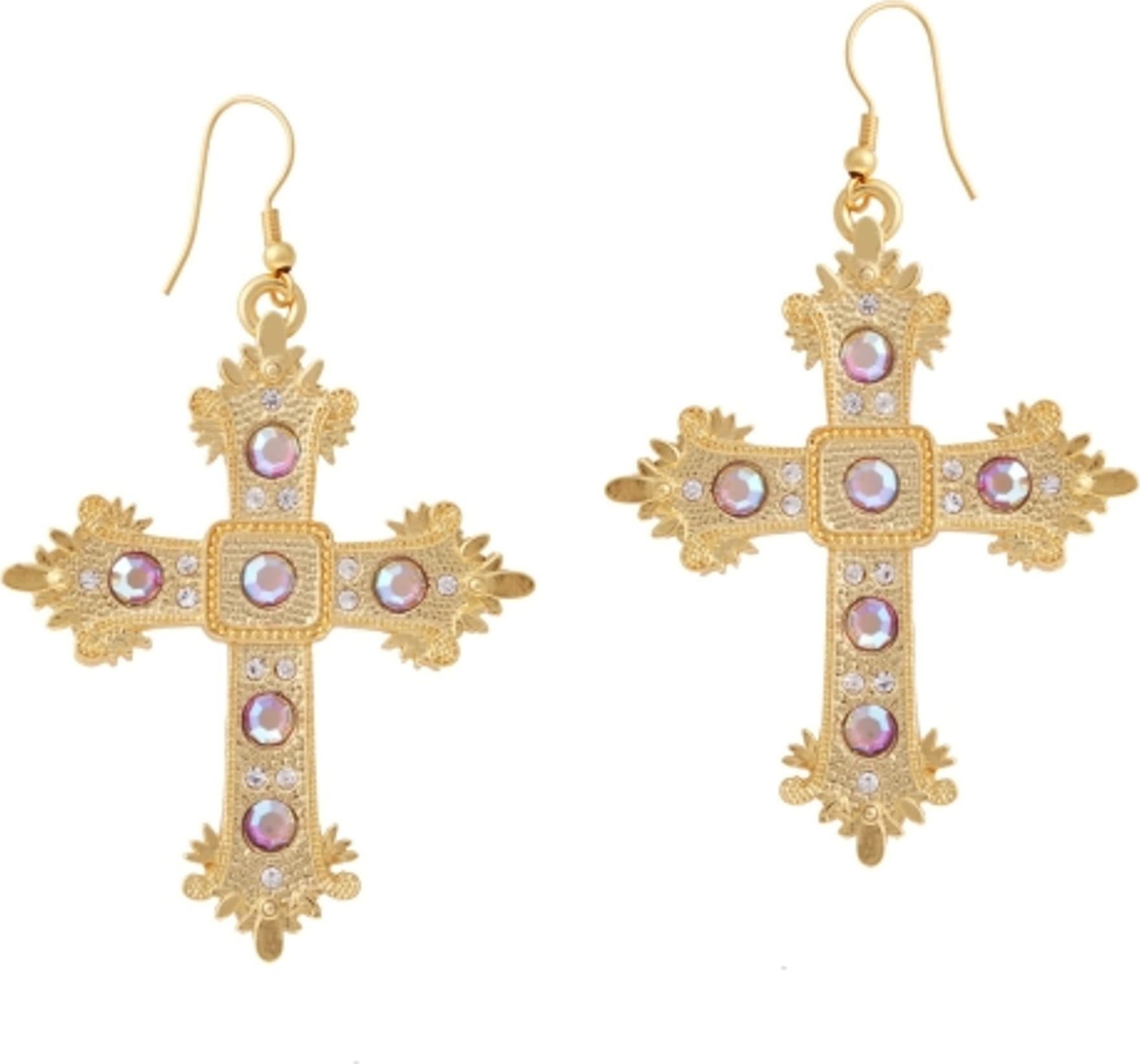 Colibra Kolczyki krzyże z kryształami (P21/zim/22AU)