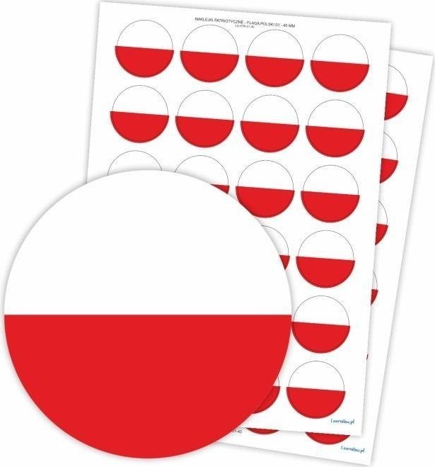 LearnHow Naklejki patriotyczne - Flaga Polski 48szt