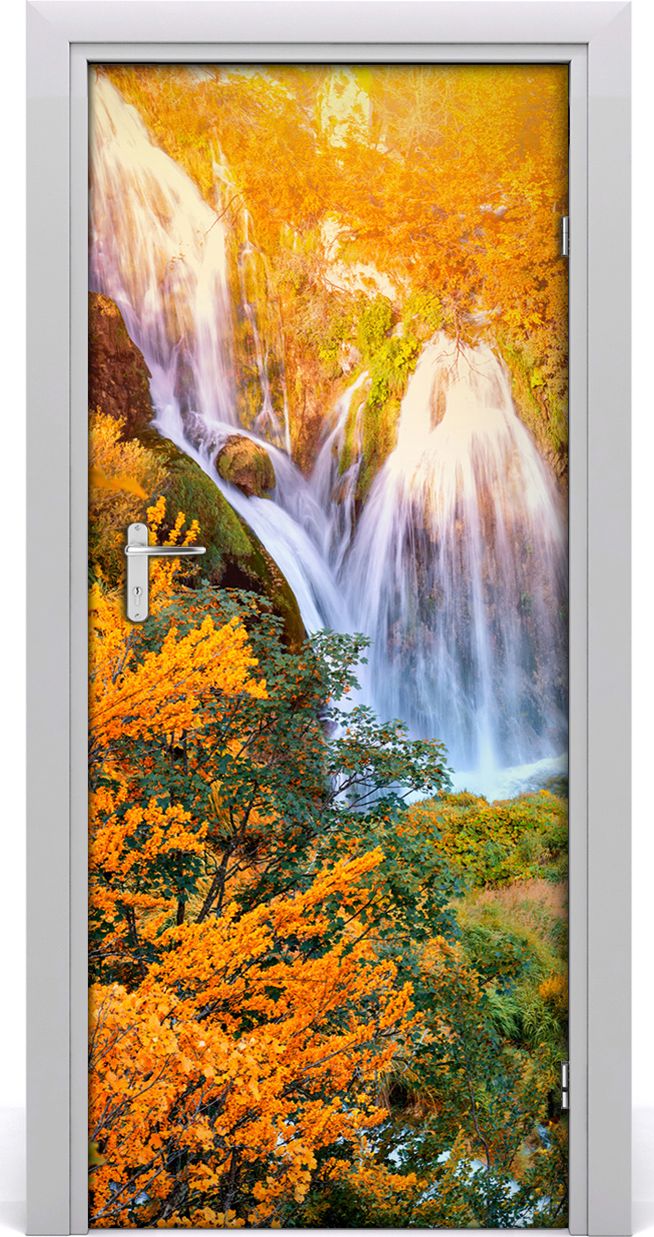 Tulup Fototapeta samoprzylepna na drzwi 85 x 205 cm Wodospad jesienią