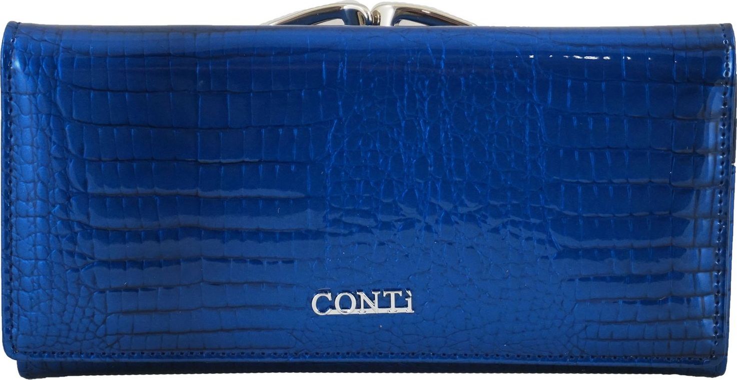 Barberinis Duży portfel skórzany lakierowany - Granatowy uniwersalny