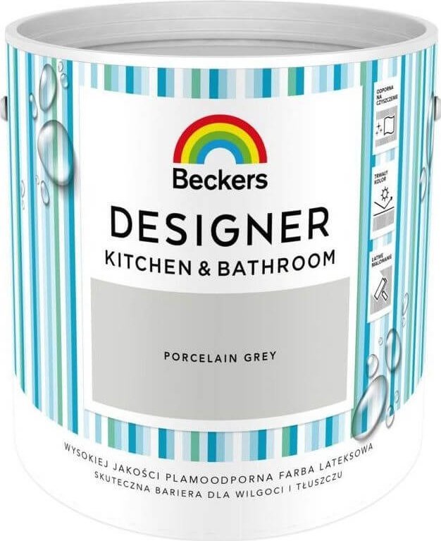 BECKERS Farba Lateksowa Beckers Designer Kitchen & Bathroom Porcelain Grey Mat 2,5 L
