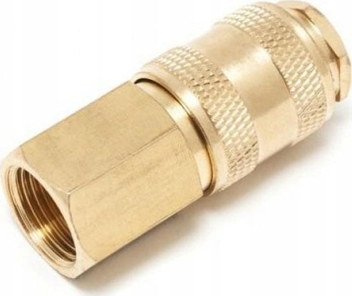 Partner Szybkozłączka pneumatyczna z zaworem z gwintem wewnętrznym 1/4" (mosiądz)
