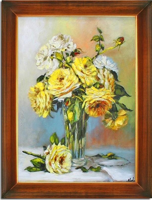 ART-POL Obraz olejny ręcznie malowany Kwiaty