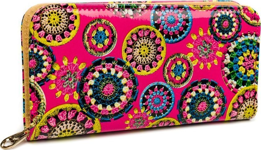 Dziewczęcy portfel różowy print WSD-05 PINK