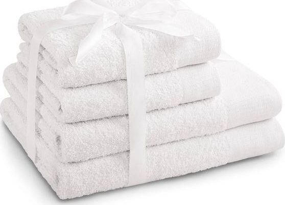 AmeliaHome Zestaw ręczników Amari 4 elementy biały AmeliaHome