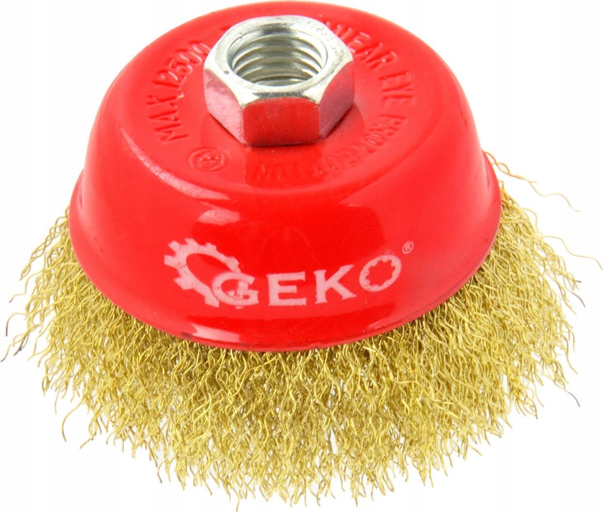 Geko Szczotka druciana czołowa mosiężna 100mm/4" M14 (50)