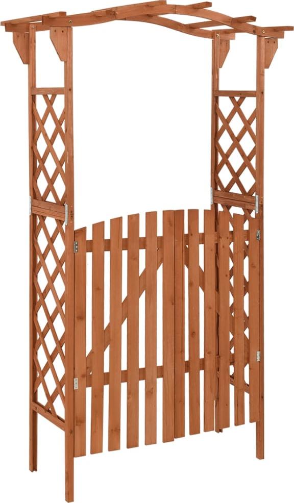 vidaXL Pergola z furtką, 116x40x204 cm, lite drewno jodłowe