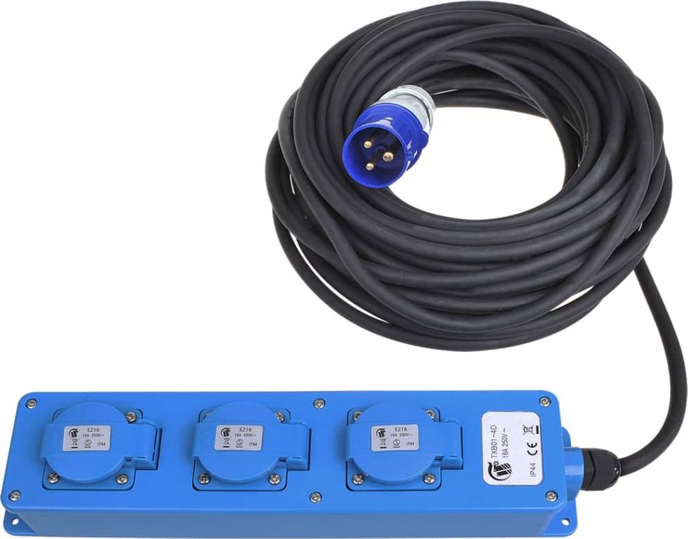 ProPlus ProPlus Przedłużacz z 3 gniazdami i wtyczką schuko, 20 m, 2 USB