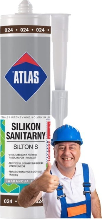 ATLAS Atlas Silikon elastyczny sanitarny 280 ml ciemny brąz