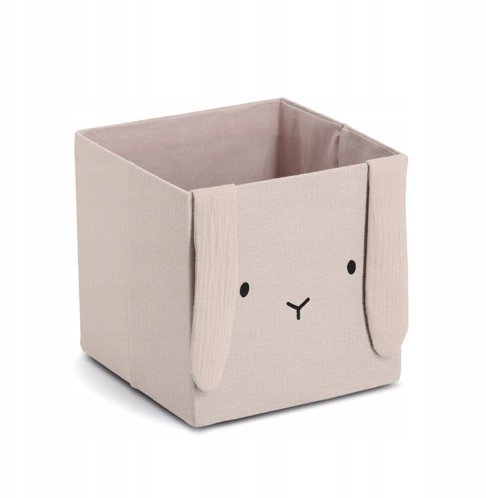 Pojemnik na zabawki muślinowy COZY KIDS z uszkami, 28 x 28 x 28 cm