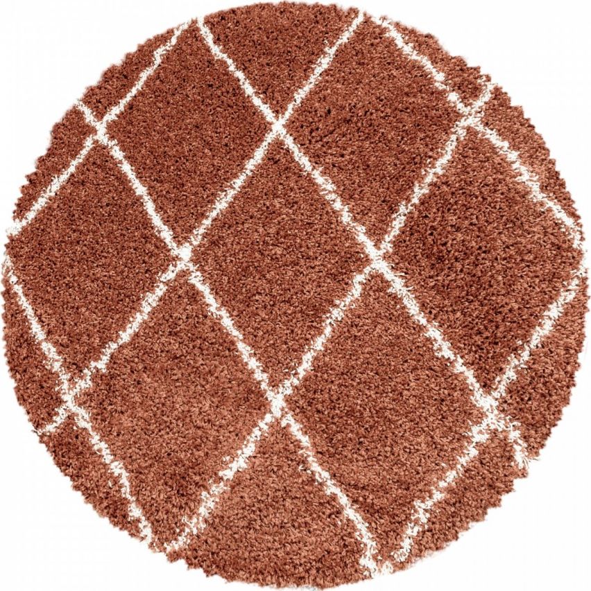 Ayyildiz Hali Dywan do salonu i sypialni Shaggy Kudłacz Pomarańczowy Koło ALVIRA