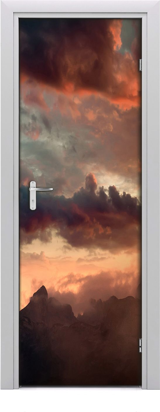 Tulup Fototapeta samoprzylepna na drzwi 75 x 205 cm góra słońca