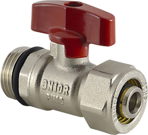 Ferro Zawór kulowy wodny 1/2" z motylkiem czerwony (KPEX16)