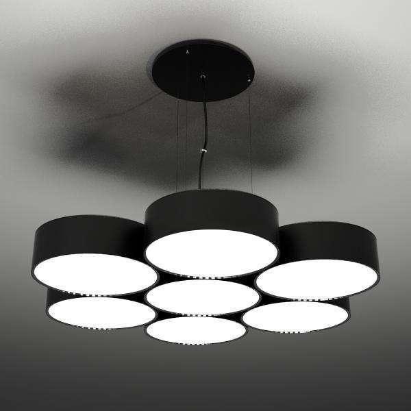 Lampa wisząca Shilo Żyrandol LAMPA wisząca ZAMA 5515 Shilo metalowa OPRAWA ZWIS okrągły czarny