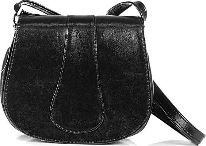 DAN-A Torebka skórzana damska listonoszka DAN-A T38 czarna