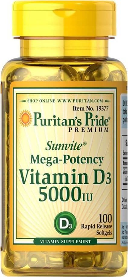 Puritans Pride Puritan's Pride Vit. D3 5000 IU 100 softgels