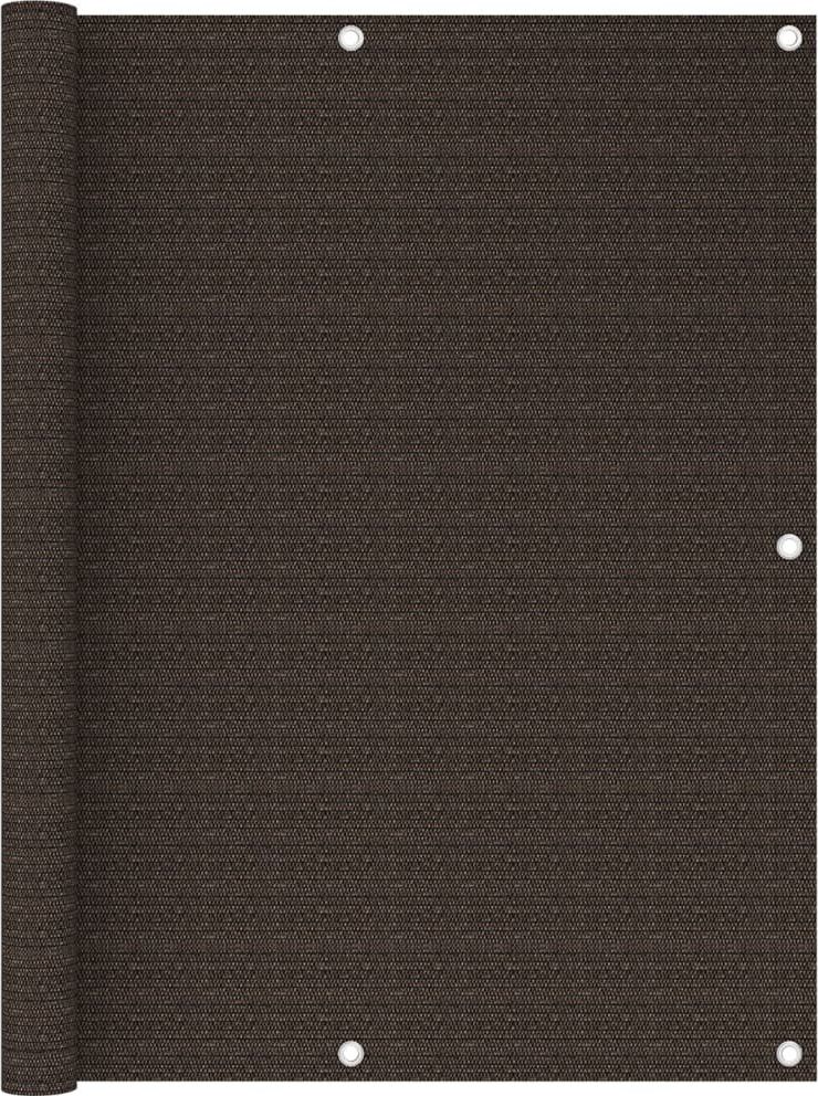 vidaXL Parawan balkonowy, brązowy, 120x500 cm, HDPE