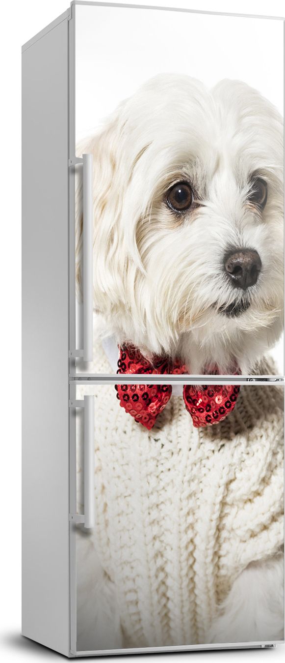 Tulup Naklejka samoprzylepna na lodówkę 60x180 cm Pies w muszce XL