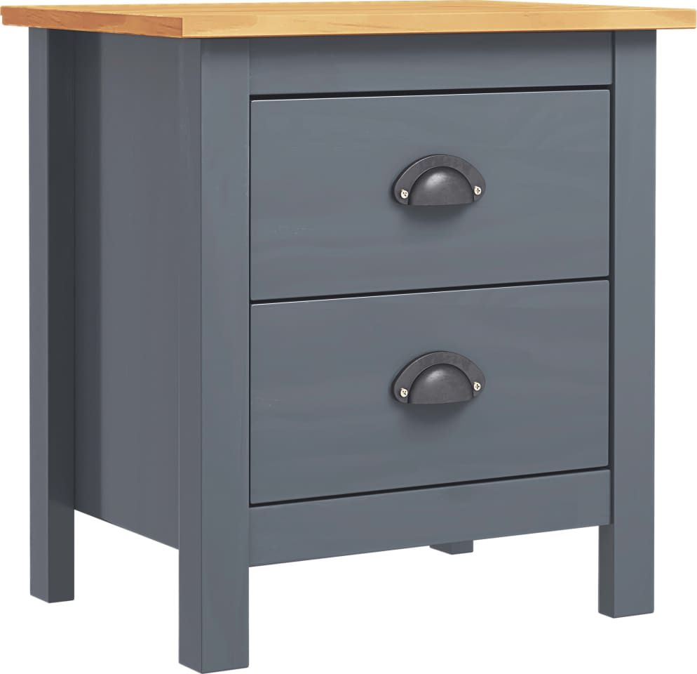 vidaXL Szafka nocna Hill Range, szara, 46x35x49,5 cm, drewno sosnowe