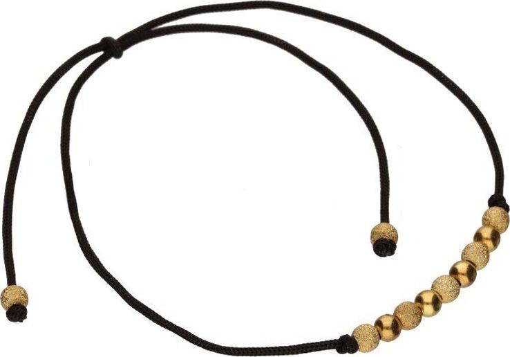 Lovrin Srebrna złocona bransoletka 925 sznurek kuleczkami 0,80g