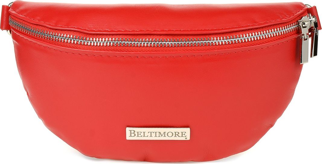 Beltimore Czerwona saszetka nerka damska skóra naturalna Beltimore F32
