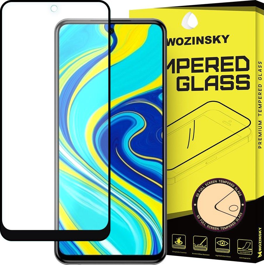 Wozinsky Wozinsky super wytrzymałe szkło hartowane Full Glue na cały ekran z ramką Case Friendly Xiaomi Redmi Note 9S czarny uniwersalny