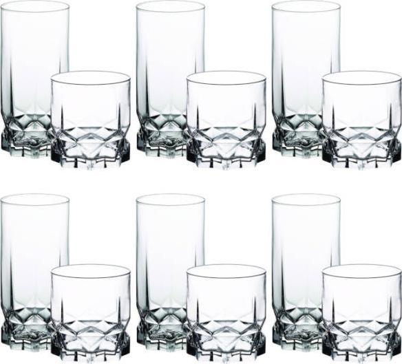 Ambition Zestaw Szklanek do Drinków Whisky 6+6 Diamond Ambition