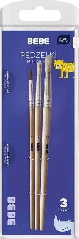 Pędzelki drewniane 3szt BB Kids