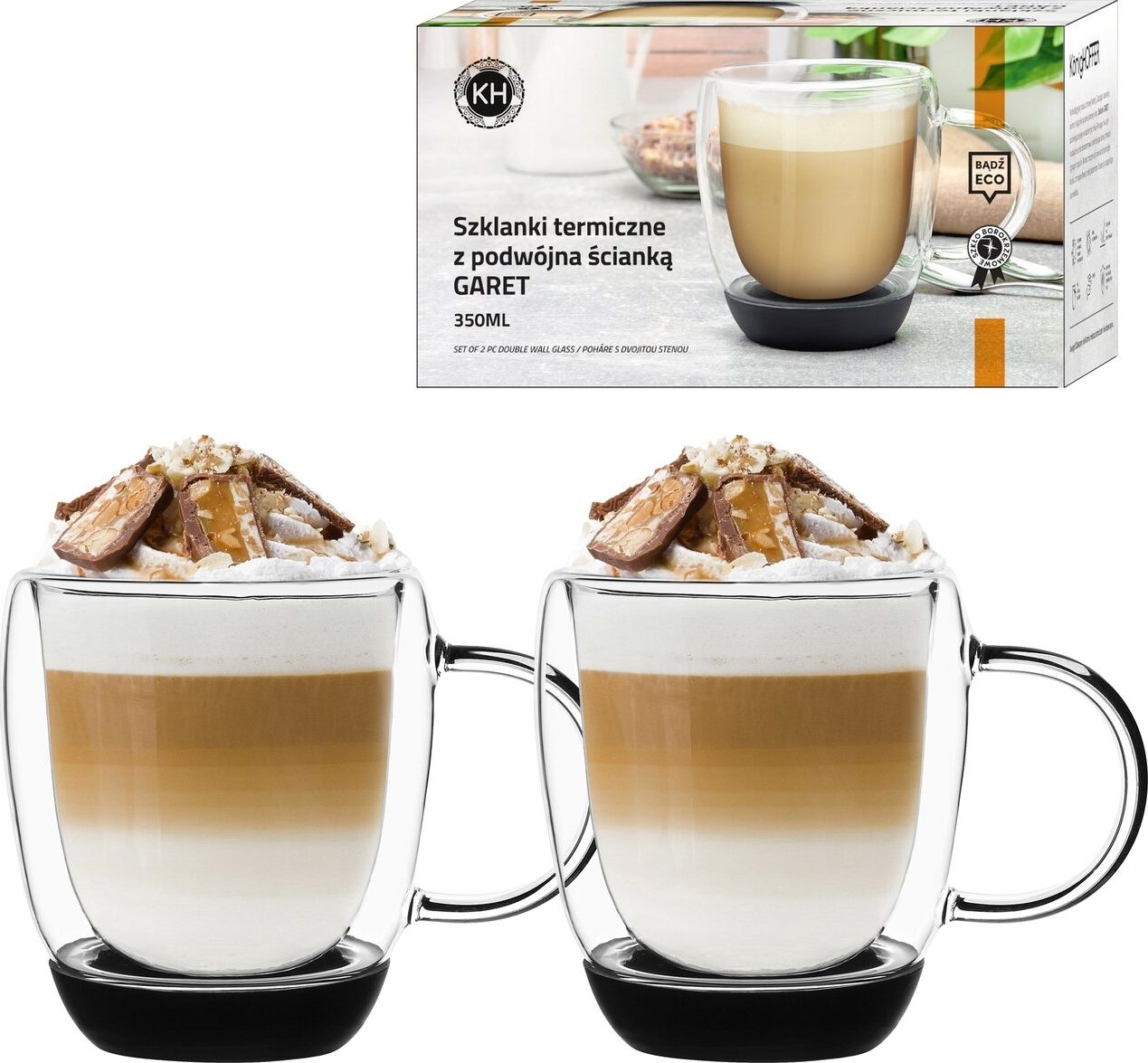 Konighoffer Szklanki termiczne do kawy silikonowe dno Tadar