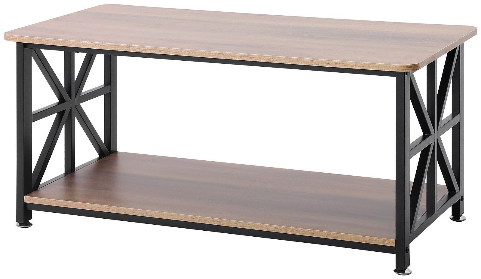 Stolik Kawowy Drewniany Nowoczesny Otwarta Półka 100 x 50 x 46,5 cm