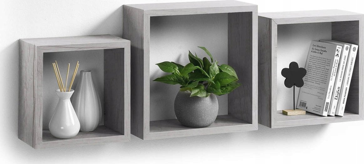 Homea Półki wiszące kostki, zestaw 3 szt.