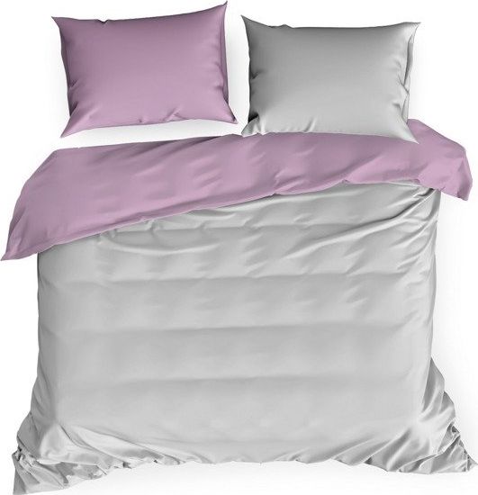 Eurofirany Komplet Pościeli Nova3 Srebrny + C.Róż 200x220 NP 3 CZĘŚCI