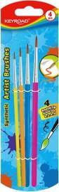 Keyroad PĘDZLE OKRĄGŁA KOŃCÓWKA ROZMIAR: 0, 2, 4, 8 KEYROAD 4SZT BLISTER