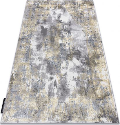 Dywany Łuszczów Dywan DE LUXE nowoczesny 6754 Ornament vintage przecierany - Strukturalny krem / złoty, 160x220 cm