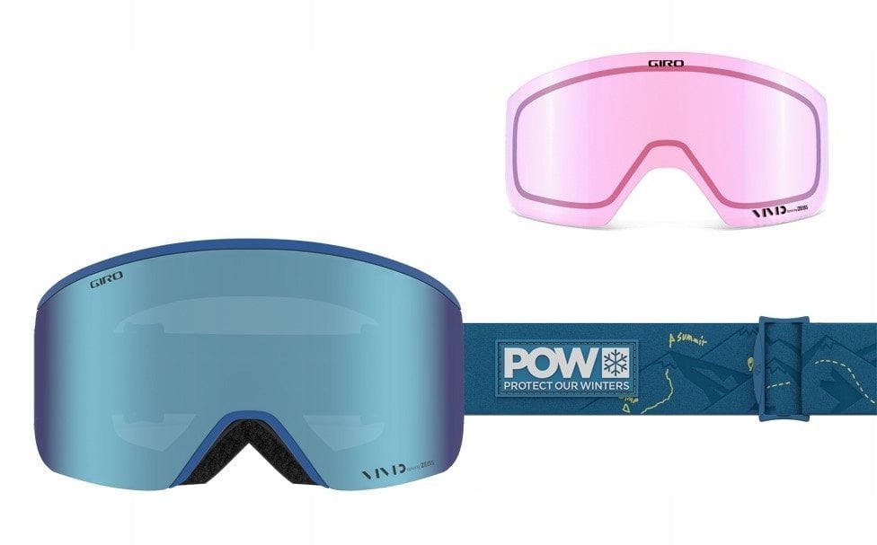 Giro Gogle zimowe AXIS POW (OTG) (Cylindrical) (Lustro kolorowe VIVID-Carl Zeiss ROYAL 19-42% S2 + Lustro kolorowe VIVID-Carl Zeiss INFRARED 43-79% S1